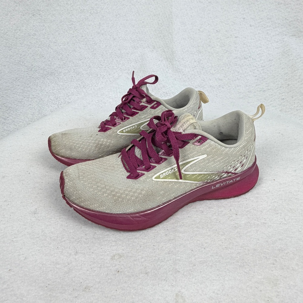Brooks Levitate 5 Running Shoes Womens 6 Neutral Road Sneakers Grey Purple